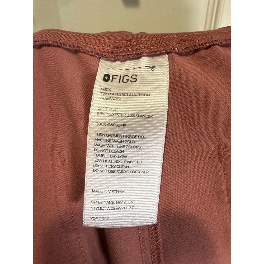 FIGS HW Yola Skinny Cargo Scrub Pants Mauve Rose Pink PO 2656 Size Large Tall